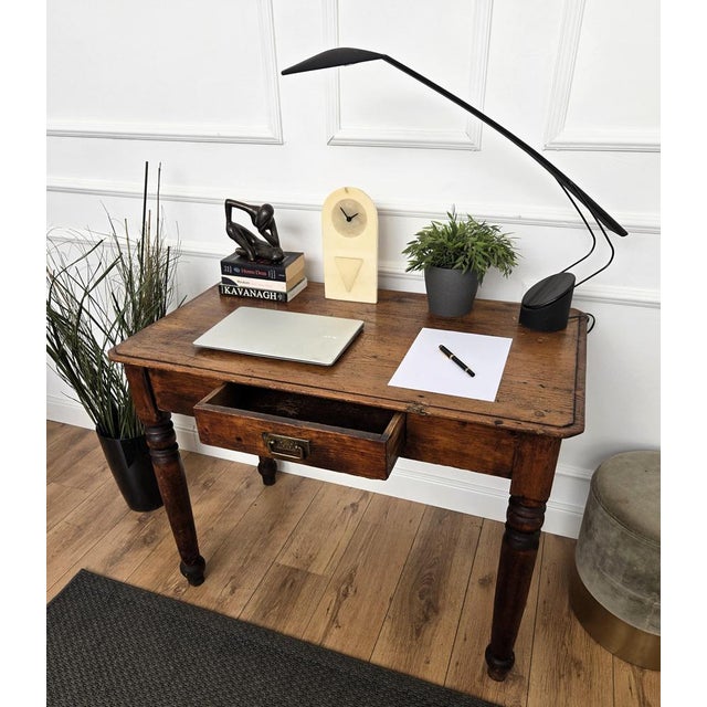 Antique Italian Walnut Desk, 1890s For Sale - Image 4 of 11