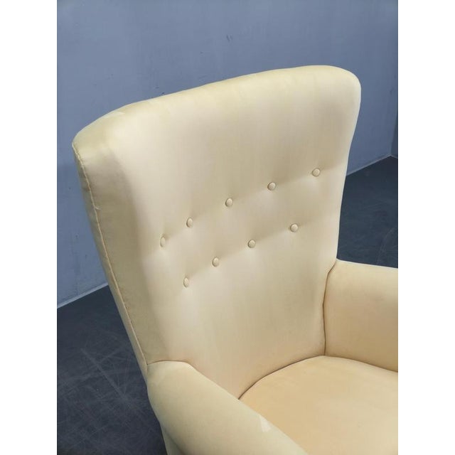 Danish High Back Wing Lounge Chair, 1950s For Sale - Image 4 of 13