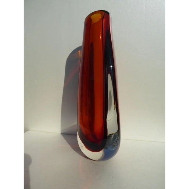 Red Scarabeo Vase by Gino Cenedese, 1990s, in Flawless conditions. Designed 1990 to 1999 This piece has an attribution...