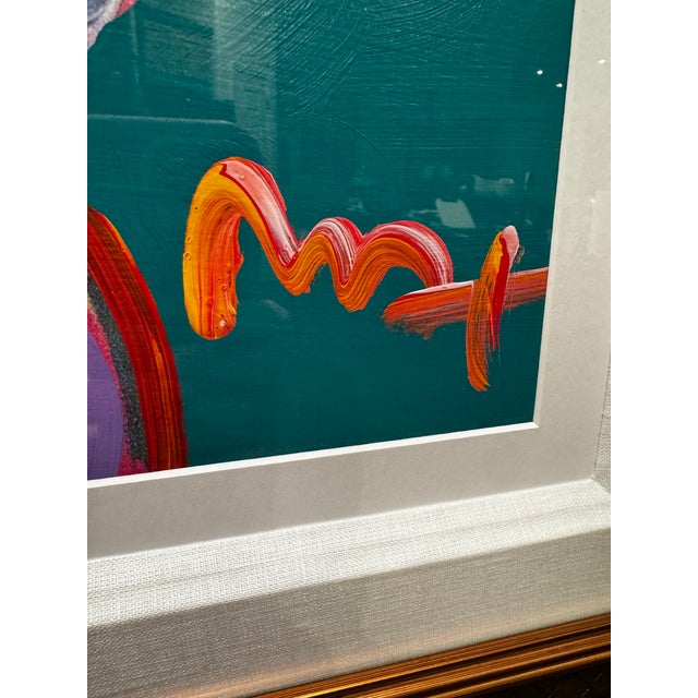 Peter Max "Profile Series 7" (2001) Unique Mixed Media Acrylic Painting, Hand Signed - Framed With Coa For Sale - Image 9 of 9