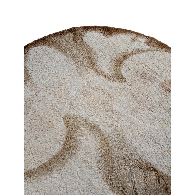 Beige Round Rug in Virgin Wool from Desso, Holland, 1970s For Sale - Image 8 of 16