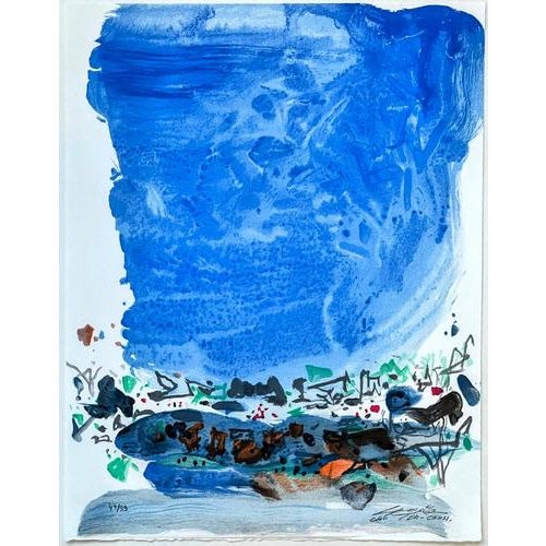 Chu Teh-Chun, Blue Season (Plate III), 2006, Lithograph For Sale - Image 4 of 4