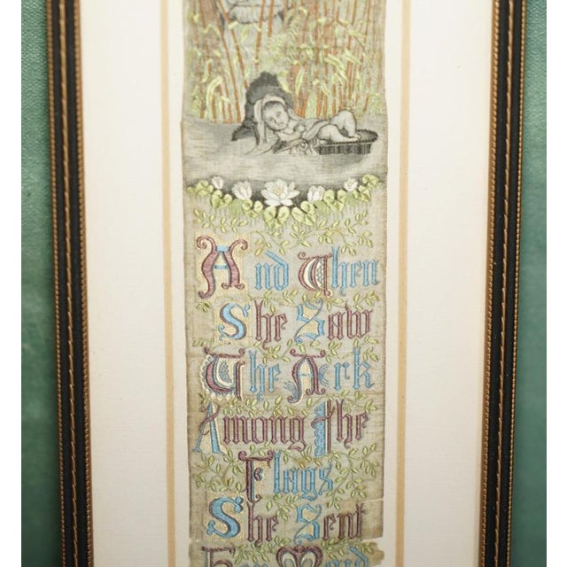 Antique Victorian Silk Samplers with Embroidered Panels after William Morris, 1880, Set of 2 For Sale - Image 4 of 12