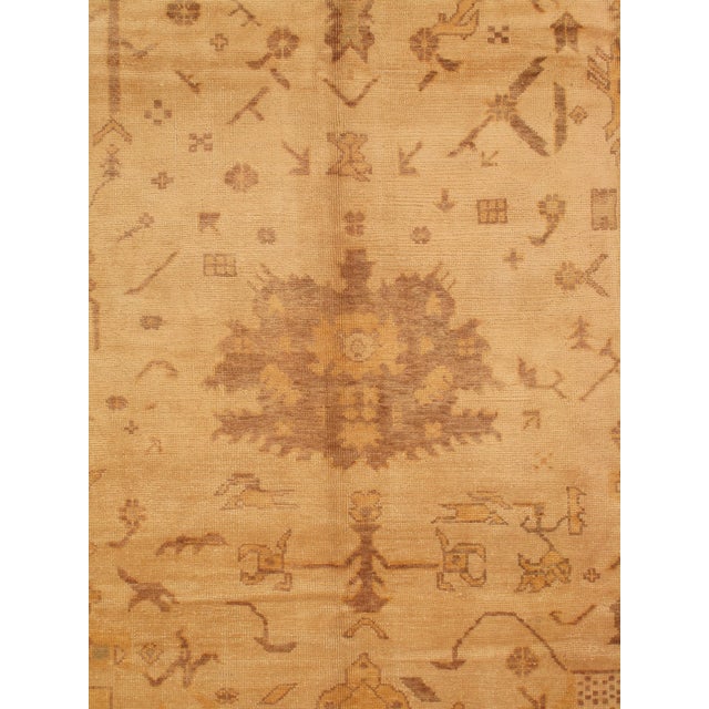 Vintage Oushak Carpet, Oriental Rug, Handmade, Ivory, Gray, Saffron, Yellow For Sale In New York - Image 6 of 18