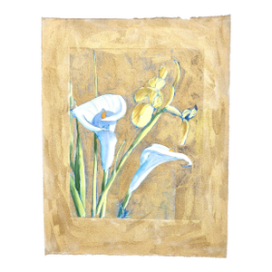 Iris and Calla Lily in Gold