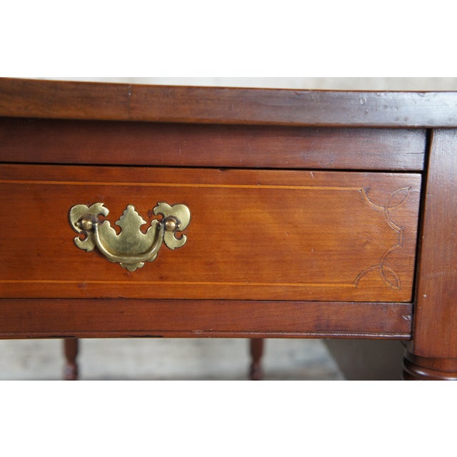 Antique 19th Century American Sheraton Cherry Drop Leaf Dining Console Table 40" For Sale - Image 11 of 12