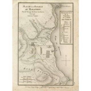 Antique Plan of the Battle of Marathon from Ambroise Tardieu, 1825 For Sale