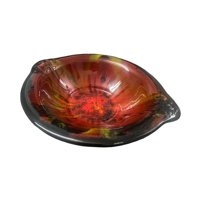 Mid-Century Modern Vintage Mid Century Modern 1960s Studio Pottery Ceramic Vase Planter Drip Lava Fire Glaze For Sale - Image 3 of 7