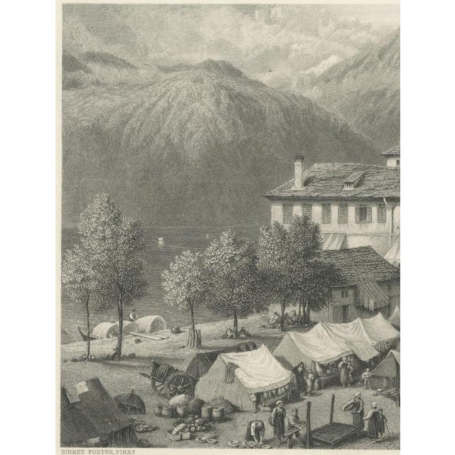 Orta San Giulio Marketplace on Lake Orta after Birket Foster, 1878 For Sale - Image 4 of 9