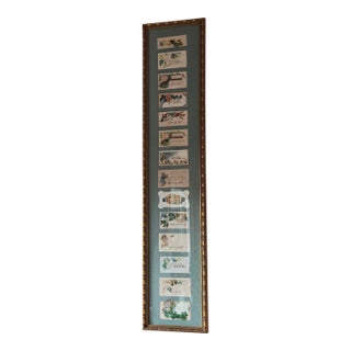 Antique 19th‑Century Calling Card Collection in Ornate Gold Frame For Sale