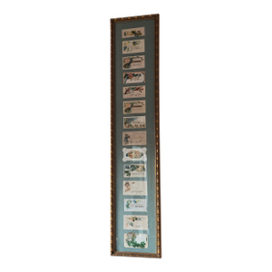 Antique 19th‑Century Calling Card Collection in Ornate Gold Frame