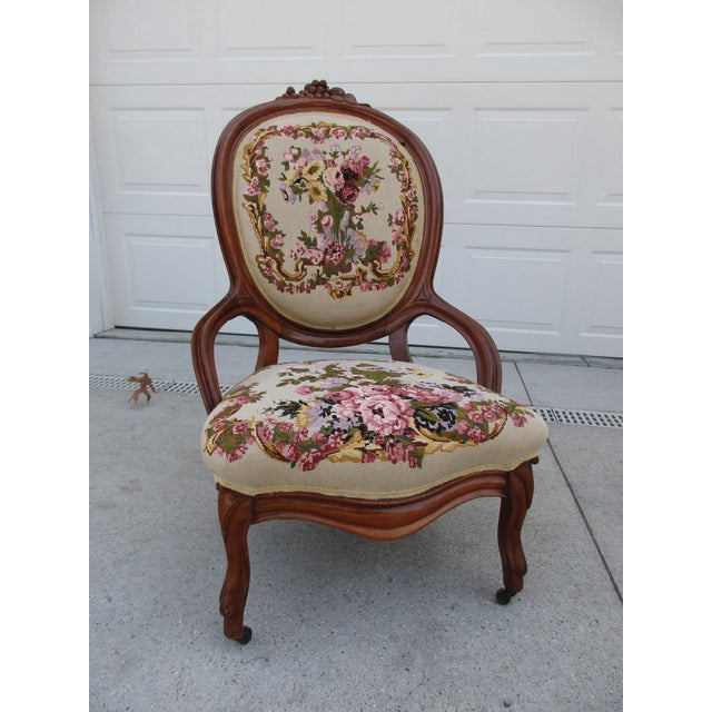 Antique Victorian Needlepoint Chair Chairish