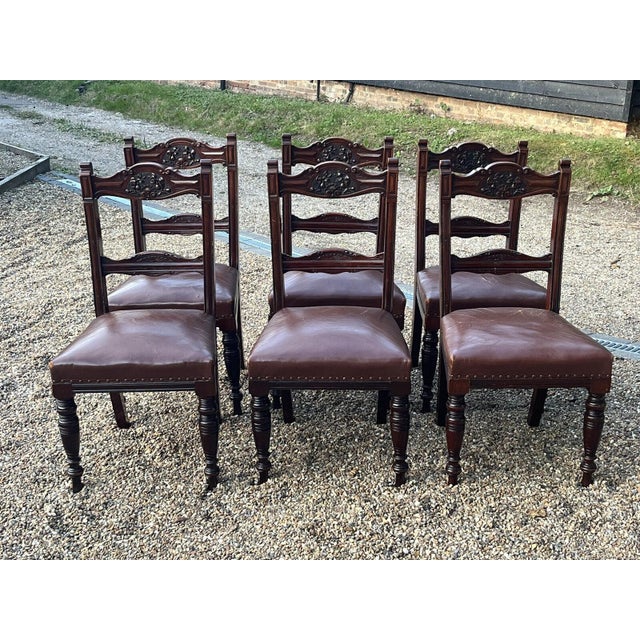 Victorian Extendable Dining Table and Chairs in Mahogany, Set of 7 For Sale - Image 14 of 18