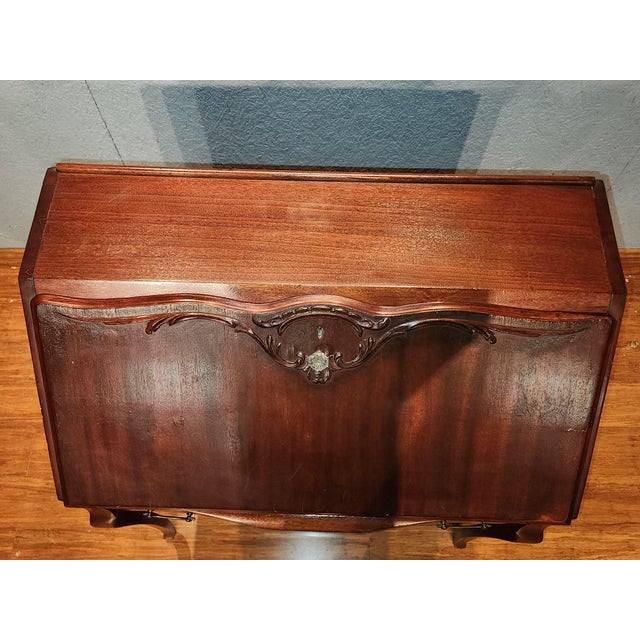 Wood Early 20th Century Antique Mohogany Drop Front Secretaire Writing Desk For Sale - Image 7 of 12