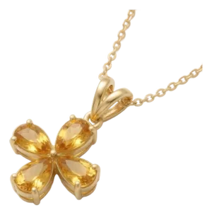 Citrine Cross Pendant Necklace, Beautiful Statement Pendant Necklace for Women