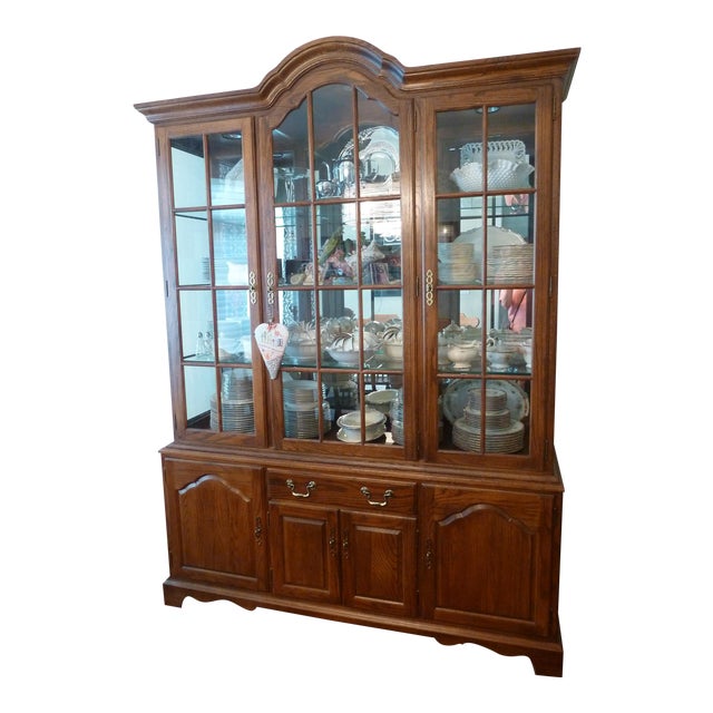 Ethan Allen China Hutch Server Chairish