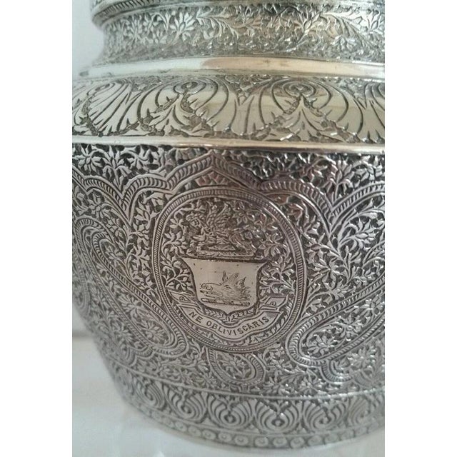 19th Century Antique Islamic Silver Teapot and Sucrier, Set of 2 For Sale - Image 3 of 11