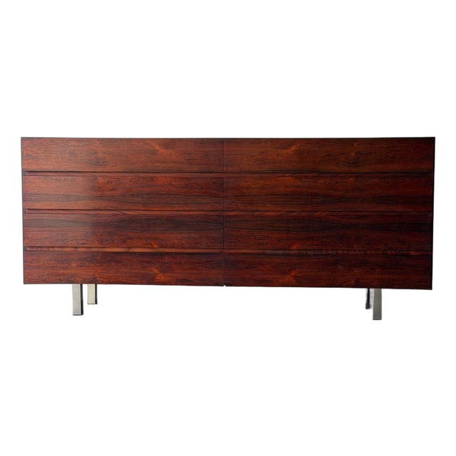 Vintage Danish Rosewood Low Dresser - Mid-Century Modern Sideboard For Sale