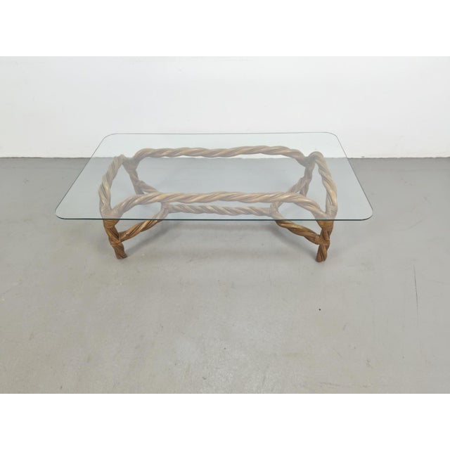 Vintage Boho Coffee Table in Rattan and Bamboo, 1970s For Sale - Image 4 of 16