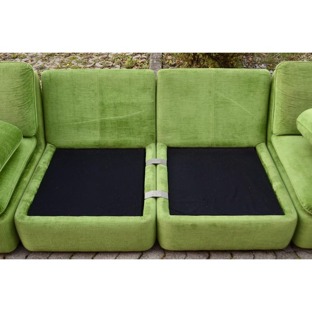Vintage Modular Limegreen Living Room Suite from Lübke & Rolf, 1970s, Set of 6 For Sale - Image 16 of 18