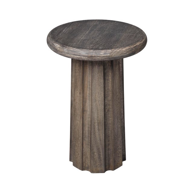 2020s Jamie Young Cremini Wood Side Table, Grey Wash For Sale - Image 5 of 5