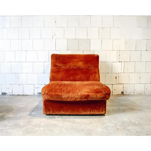 Suede Sofa Set by Antonello Mosca for Cinova Italia 1960s, Set of 3 For Sale - Image 4 of 12