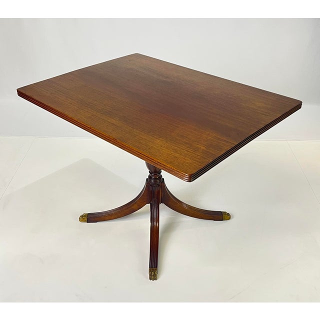 Mid 20th Century Kittinger Mahogany Pedestal Lamp Table (A 218) – Brass Lion Paw Feet For Sale - Image 6 of 13