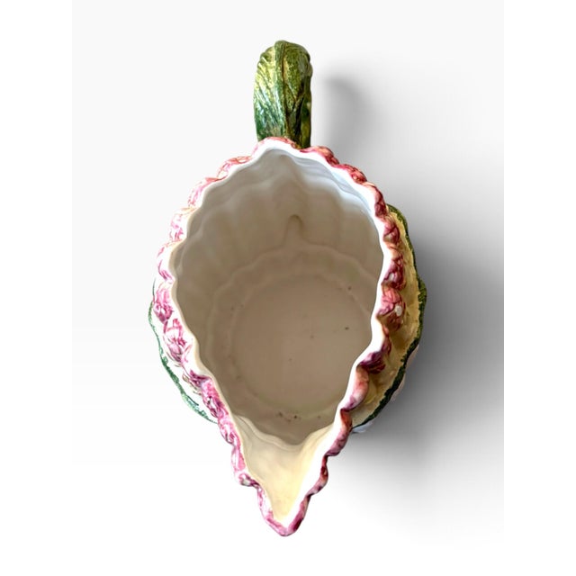 Late 20th Century Vintage Italian Hand-Painted Asparagus Majolica Pitcher or Carafe For Sale - Image 5 of 6