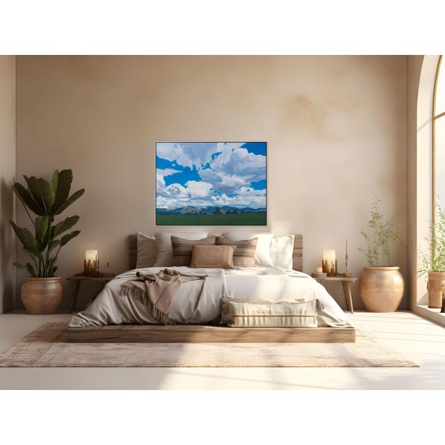 The Rhythm of the Sky by Michael Magrin | Oil on Linen Mountain Landscape With Clouds For Sale - Image 12 of 14