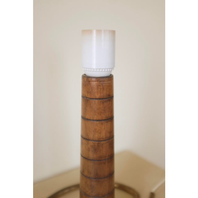 1950s Wood and Brass Swedish Mid-Century Table Lamp For Sale - Image 9 of 10