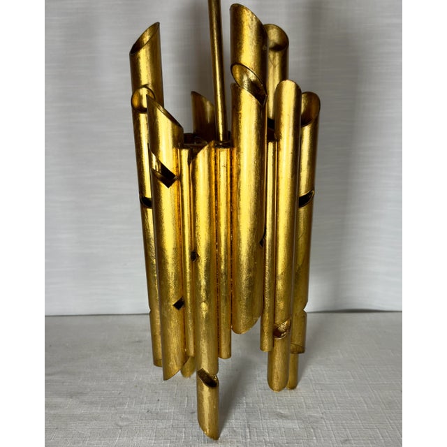 Mid-Century Modern Vintage Palm Beach Regency Gaetano Sciolari Style Gilt Tole Chandelier For Sale - Image 3 of 12