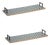 Mango Wood Tray with Geometric Design and Metal Handle Accents (Set of 2) For Sale