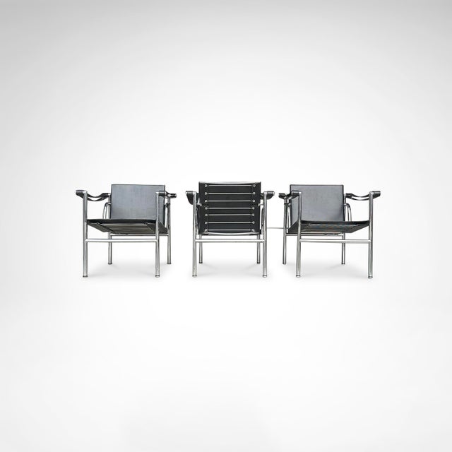 Vintage LC1 Armchair by Le Corbusier for Cassina, 1970s, Set of 3 For Sale - Image 11 of 13
