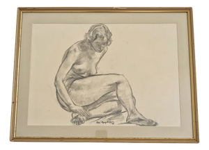 Alexander Macpherson, Female Nude Study, 1949, Charcoal on Paper