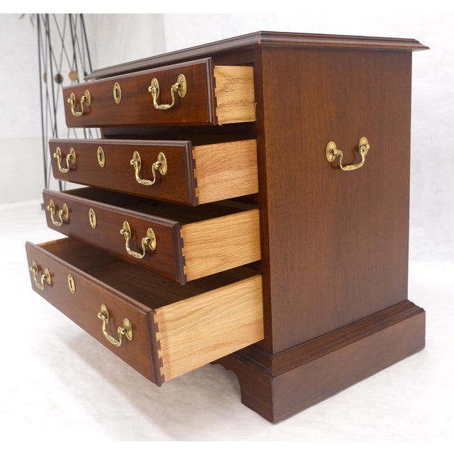 Council Compact Mahogany 4 Chest Night Stand Side Table Mint For Sale - Image 4 of 16