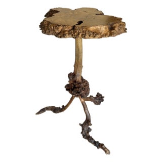 20th Century French Olive Wood Live Edge Side Table For Sale