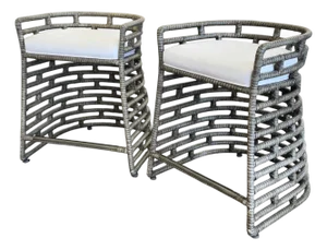 Coastal Palecek Thatcher Counter Stools, a Pair