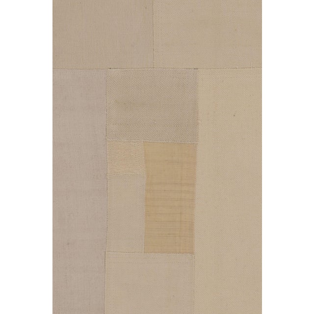 Rug & Kilim Vintage Turkish Patchwork Rug With Neutral Design in Beige & Gold - Rug & Kilim For Sale - Image 4 of 10