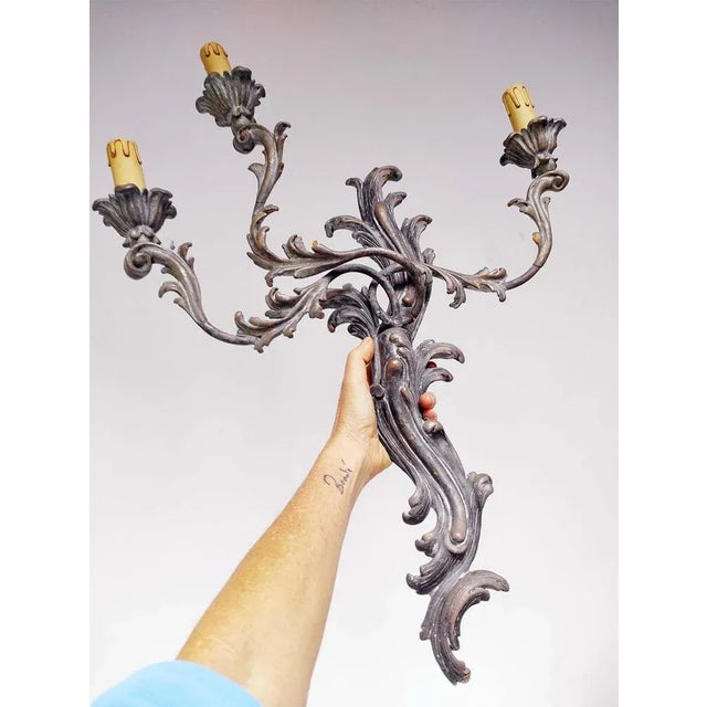 Florentine Italian Wall Light from C.N. Firenze 1950s For Sale - Image 3 of 10