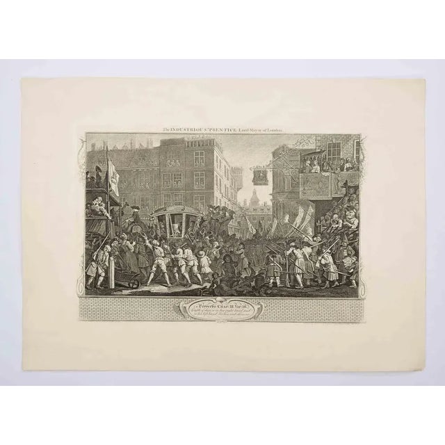The Industrious Prentice - Lord Mayor of London is an original etching print realized by William Hogarth in 1747 Signature...