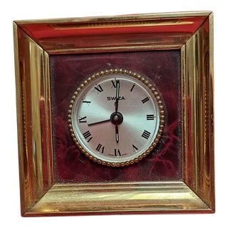 Neo-Classical Swiss 8 Day Alarm Clock from Swiza, 1965 For Sale