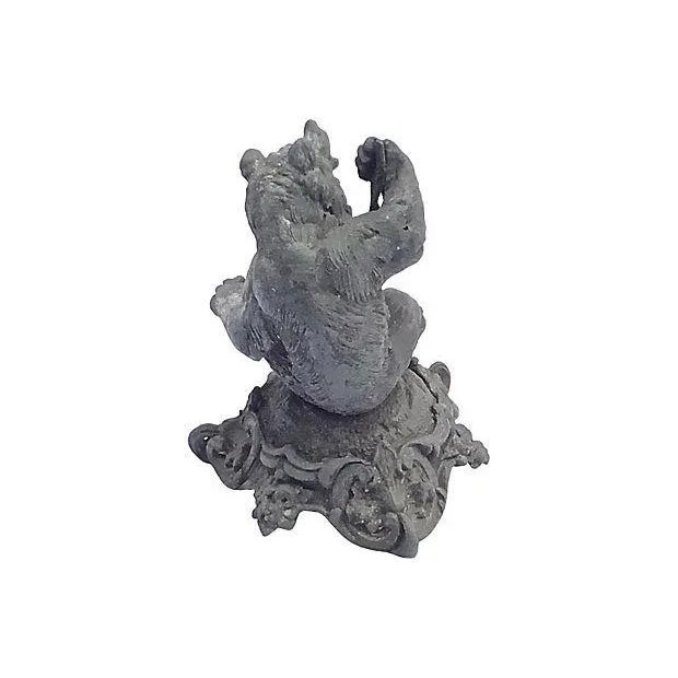 Antique Cast Iron Bear Figurine For Sale - Image 4 of 7
