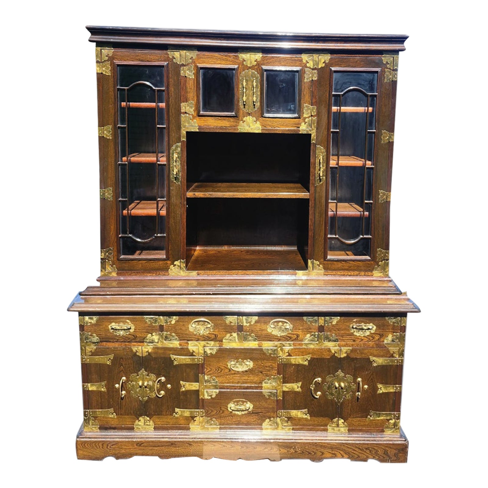 Korean Hutch Style Buffet and Hutch Set With Locks Chairish