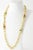 Metal Faux Gemstone Gold-tone Earrings and Station Chain Link Necklace - 3 Pieces For Sale - Image 7 of 10