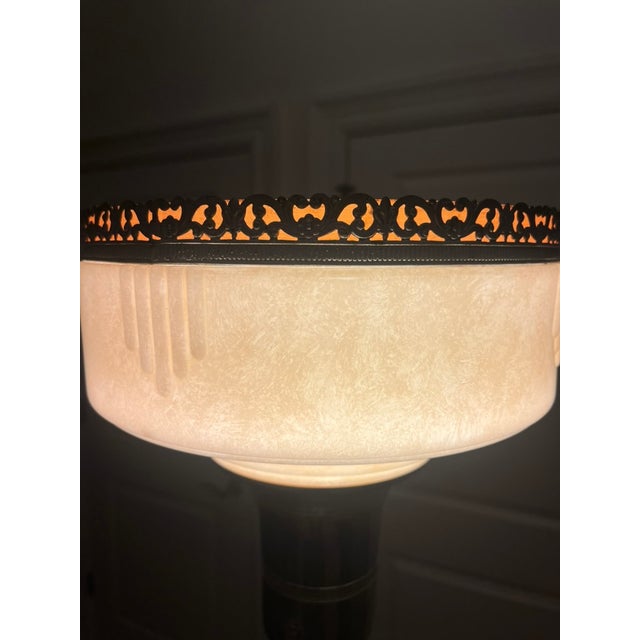 1920s Rare Intricate Art Deco Torchiere Floor Lamp For Sale In Philadelphia - Image 6 of 11