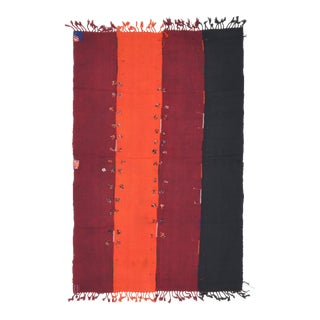 Vintage Turkish Oushak Handmade Wool Cotton Red Area Rug For Sale