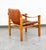 Mid-Century Modern Mid Century Danish Modern Lounge Chair Safari Brown Leather Arm Sling Vintage For Sale - Image 3 of 12