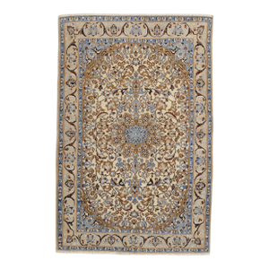 Vintage Hand-Knotted Persian Nain Rug 4' X 6'