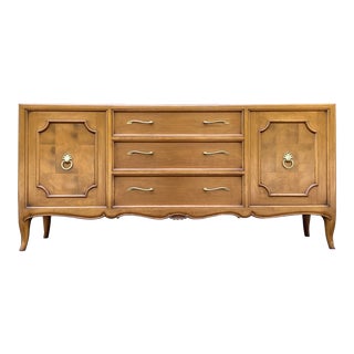 Mount Airy for John Stuart French Deco Style Walnut Credenza For Sale