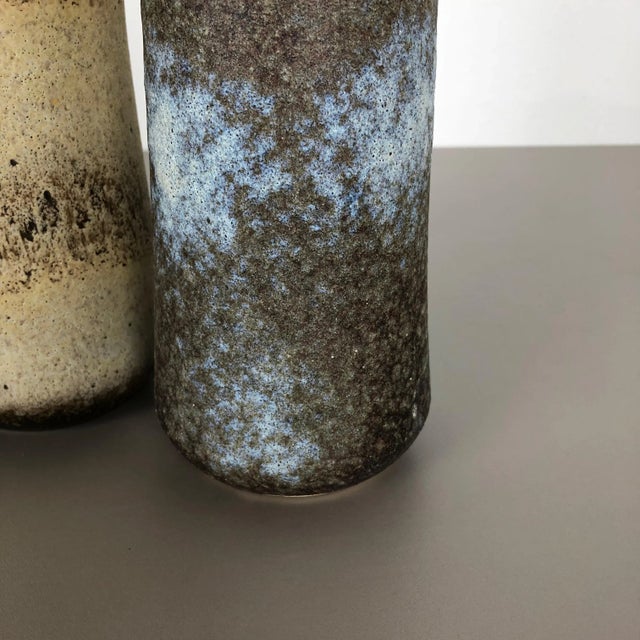 Cream Pottery Fat Lava 206-26 Vases from Scheurich, Germany, 1970s, Set of 2 For Sale - Image 8 of 16